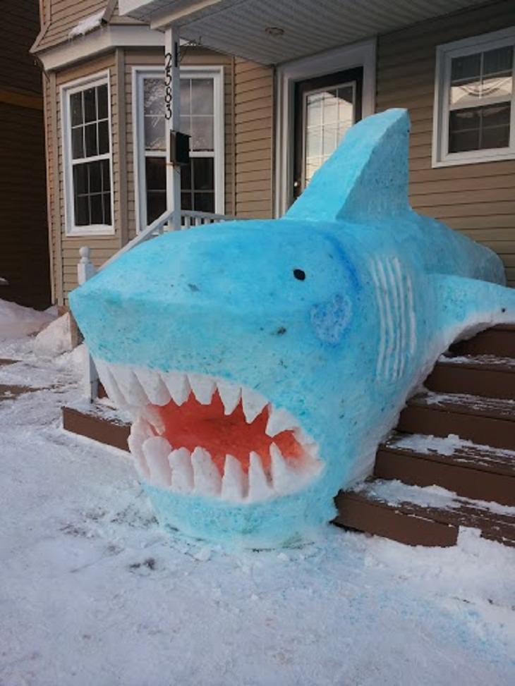 Esculturas De Nieve, tiburón