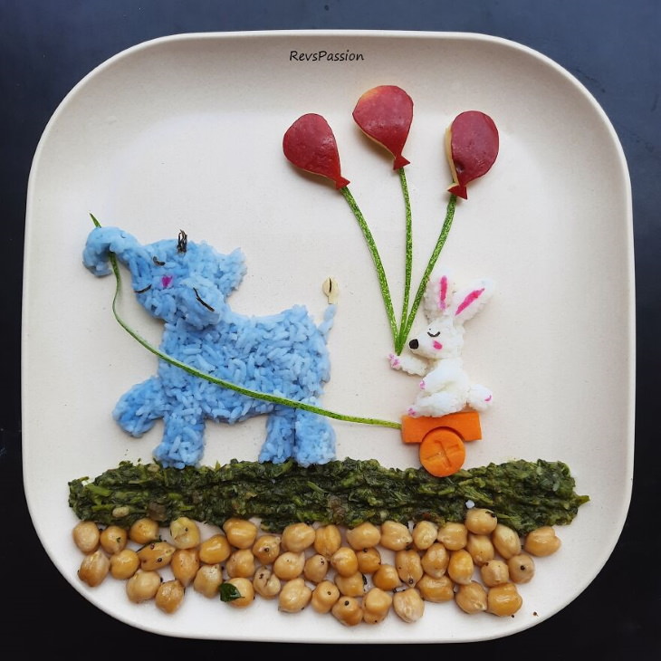 Arte Comestible, conejo y elefante