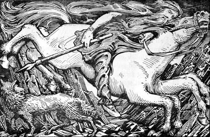 Criaturas de la mitología y el folclore inspiradas en los caballos, Sleipnir, el caballo de ocho patas de Odín en la mitología nórdica