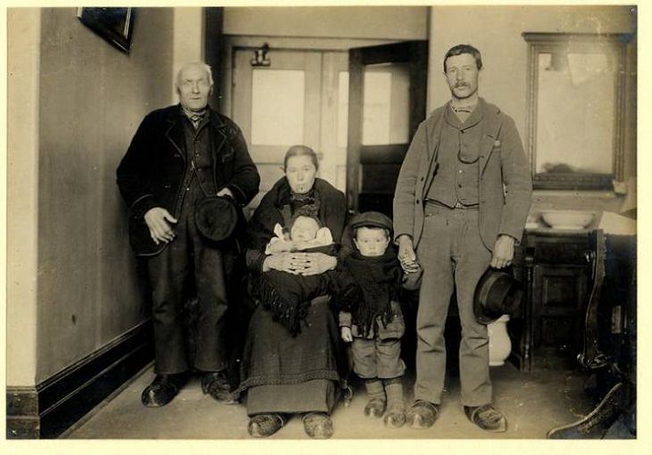 Retratos de inmigrantes de Ellis Island, familia alemana