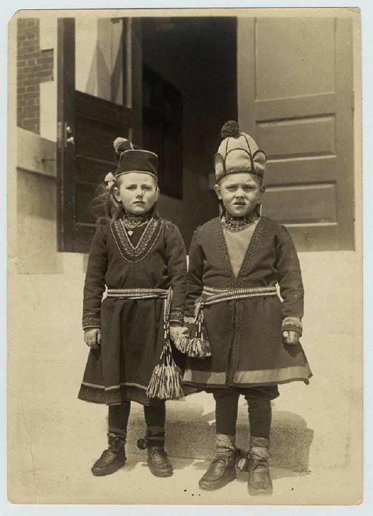 Retratos de inmigrantes de Ellis Island, niños suecos