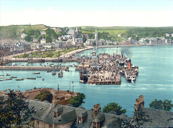 Postales De Escocia de 1890, El puerto de Rothesay