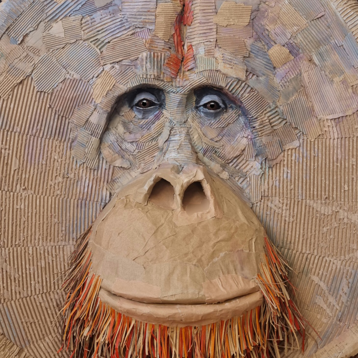 Esculturas De Animal De Josh Gluckstein, acercamiento orangután