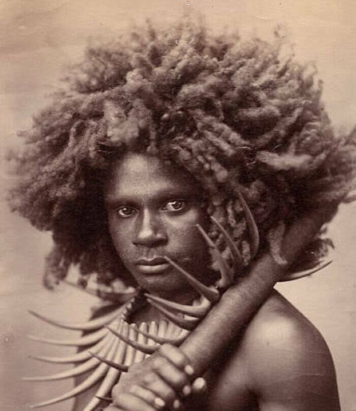 Fotos Históricas, "Un hombre de Fiji - República de las Islas Fiji (1880)"