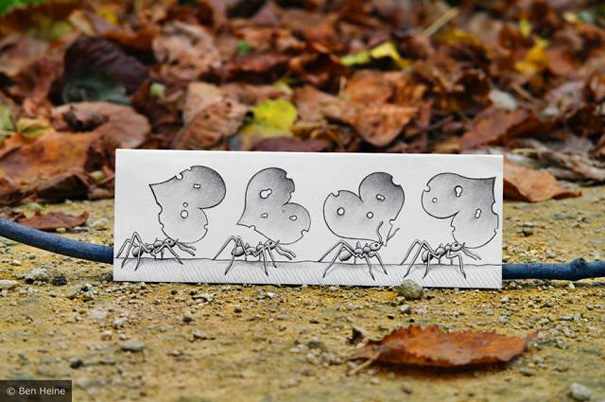 Maravillosos Dibujos Del Artista Ben Heine, hormigas