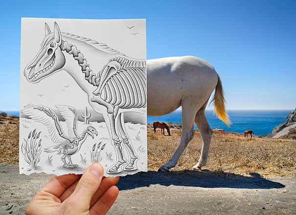 Maravillosos Dibujos Del Artista Ben Heine, caballo