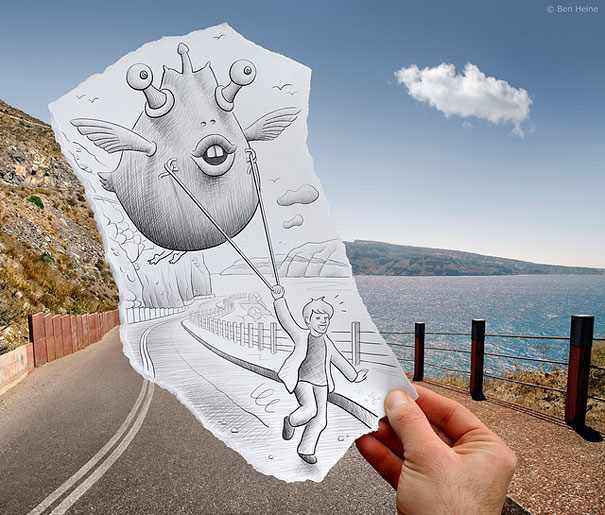 Maravillosos Dibujos Del Artista Ben Heine, pez globo