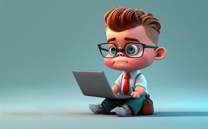 Prueba de conocimientos generales: un triste personaje de dibujos animados frente a una computadora