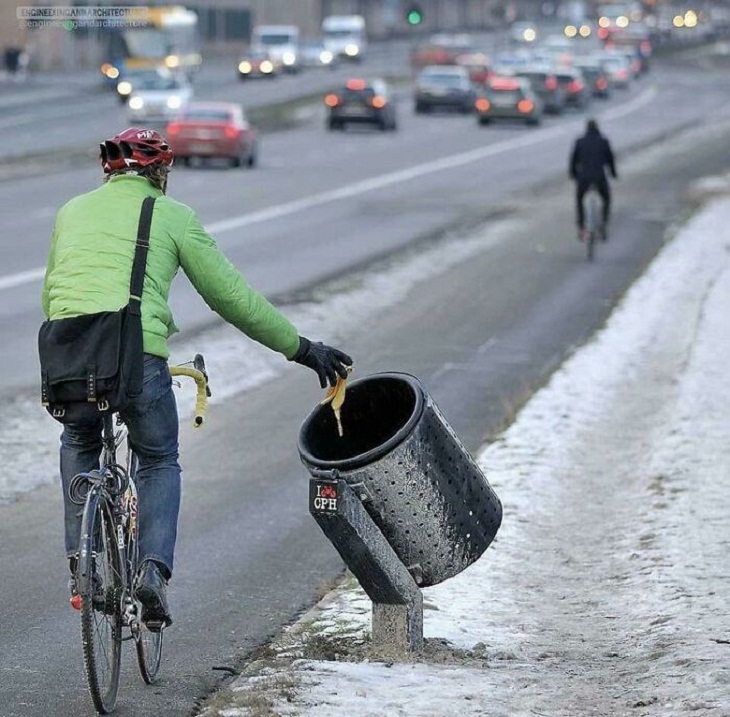 Diseños Urbanos, Bote de basura para ciclistas en Dinamarca
