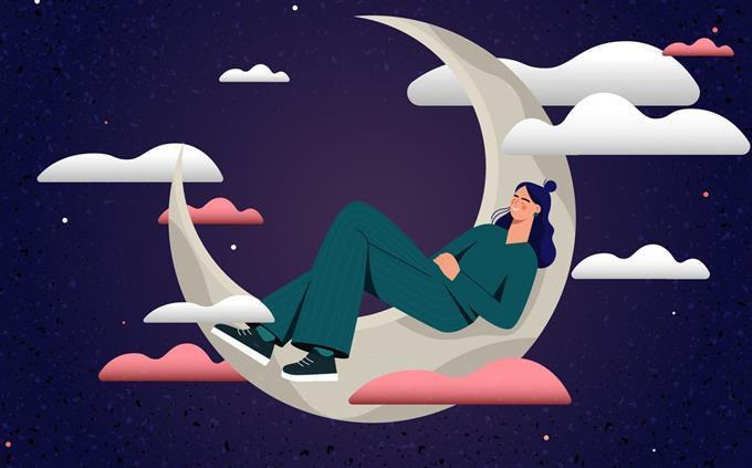 Lo que tus hábitos de sueño revelan sobre tu futuro: ilustración de una mujer durmiendo en una nube