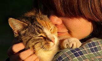 Eres empático o simpático: gato y mujer
