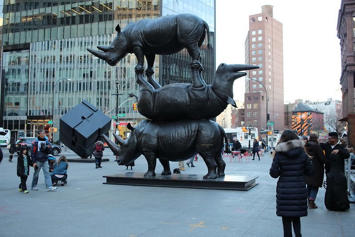 Esculturas De Animales De Todo El Mundo,  "Los últimos tres" - Astor Place, Nueva York