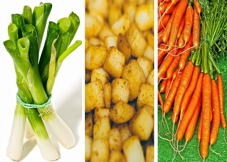 Combinaciones De Alimentos Para Bebés, puerro, papa y zanahoria