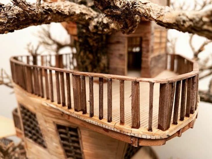 Casas Del Árbol En Miniatura Creadas En Bonsái