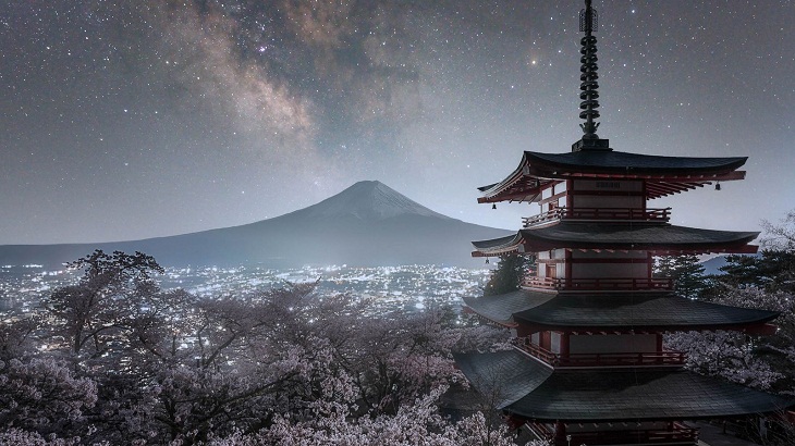 Fotógrafo De La Vía Láctea Del Año, Japón