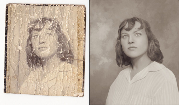 Fotos Restauradas Digitalmente, retrato de una mujer joven