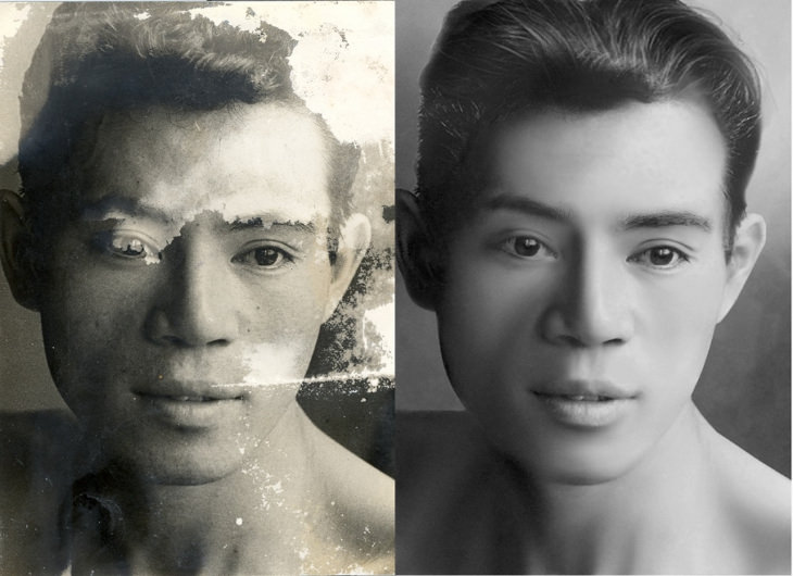 Fotos Restauradas Digitalmente, retrato de un hombre joven