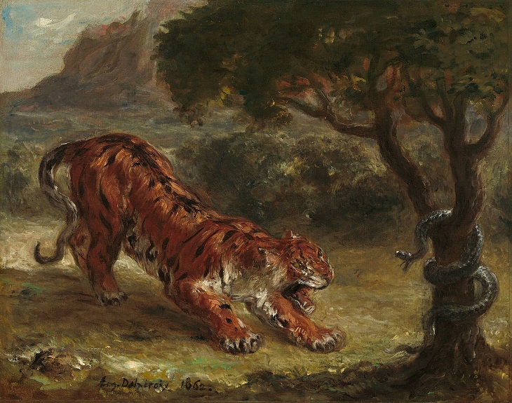 “Tigre y serpiente” (1862) de Eugène Delacroix
