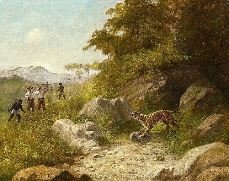 “Caza del tigre” (1897) de J. Lamotte