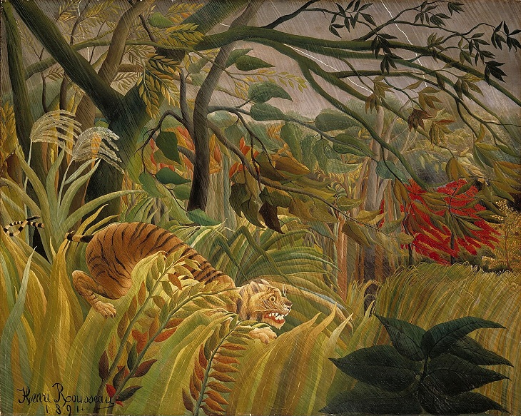 “Tigre en una tormenta tropical” (1891) de Henri Rousseau