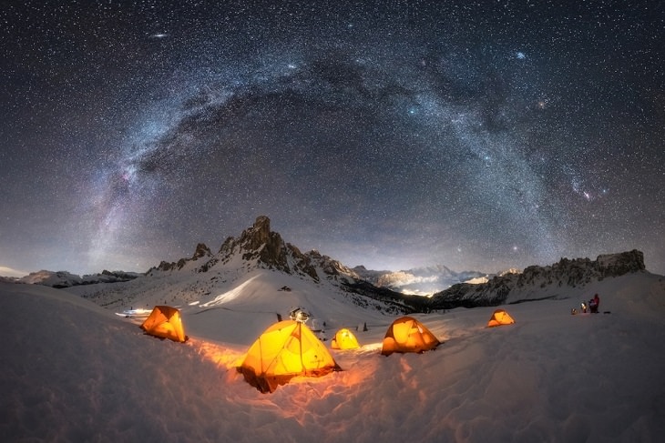 Fotos De La Vía Láctea, tomada en los Dolomitas, Italia