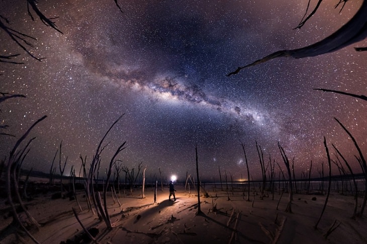 Fotos De La Vía Láctea, tomada del lago Dumbleyung, Australia