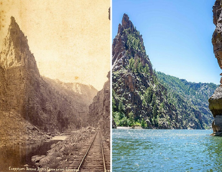 La Aguja Curecanti, Cañón Negro, Colorado - 1880 y 2023