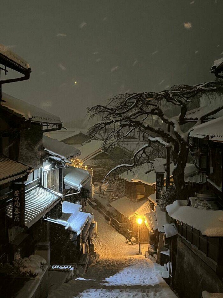 Asombrosas Fotos De La Naturaleza, nevada en Kioto
