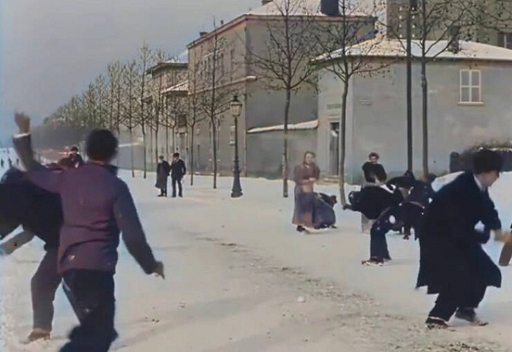 Fotos Históricas Rara Vez Vistas, Pelea de bolas de nieve en Lyon