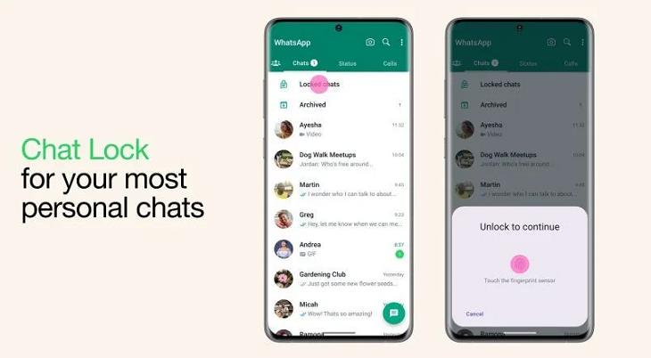 Nuevas Funciones De WhatsApp, Bloqueo de chat