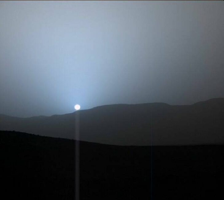 Entardecer azul em Marte As melhores fotografias do nosso sistema solar