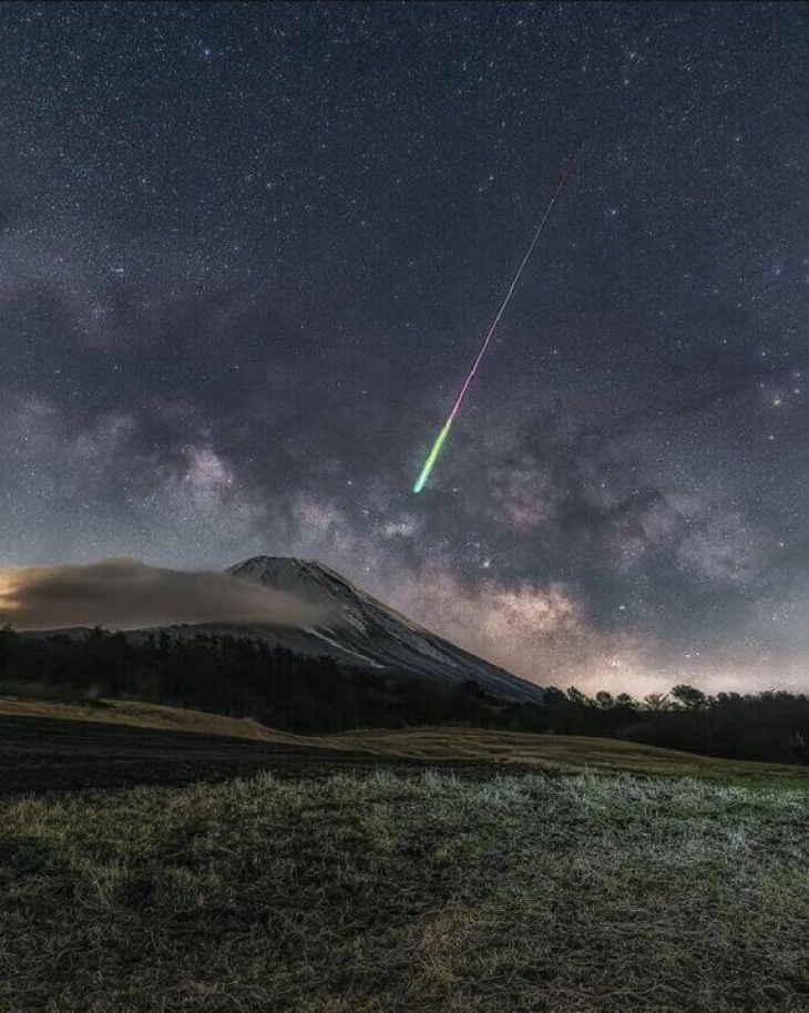 Meteoro, Vía Láctea el Monte Fuji As melhores fotografias do nosso sistema solar