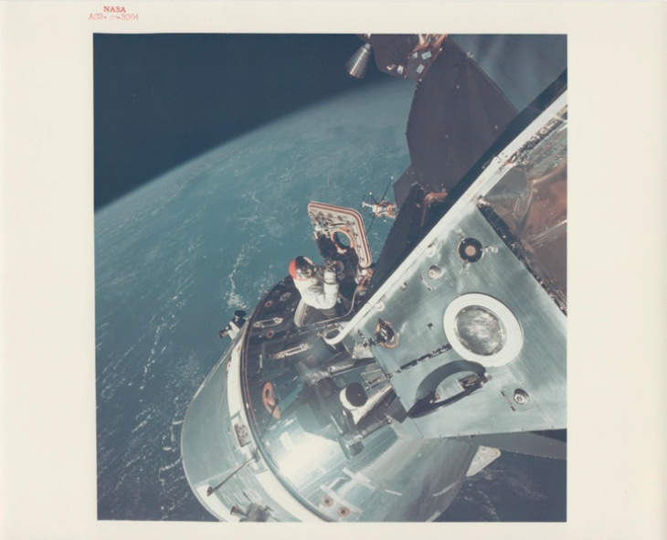 Vintage space photo space walking