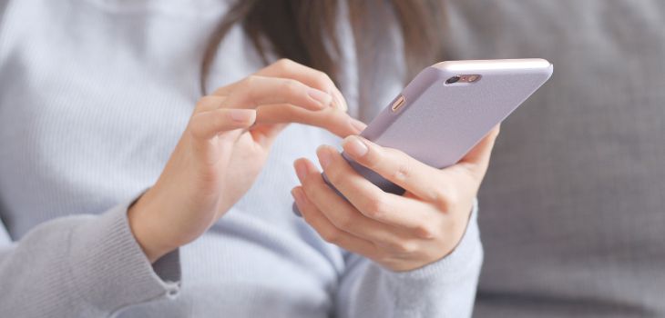 woman using phone