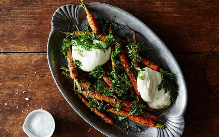 roasted carrots with carrot top pesto