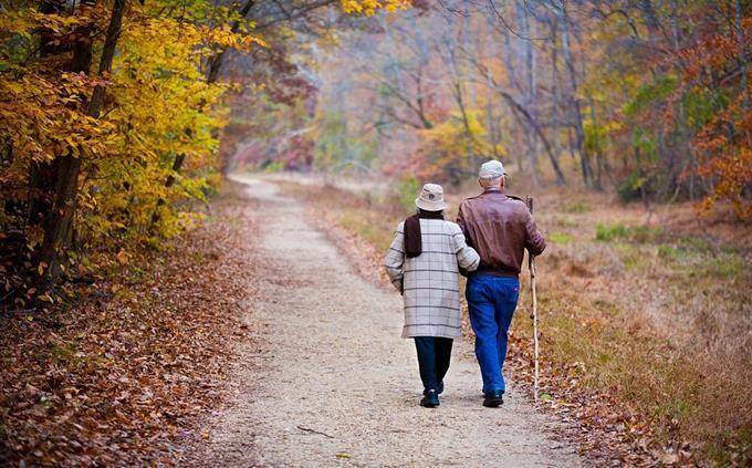 Prueba de color y necesidades de amor: una pareja va por un sendero