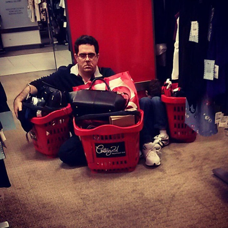 Hilarious Pics Of Men Stuck In Shopping Purgatory