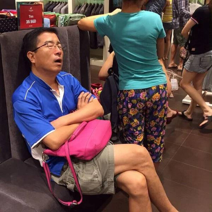 Hilarious Pics Of Men Stuck In Shopping Purgatory