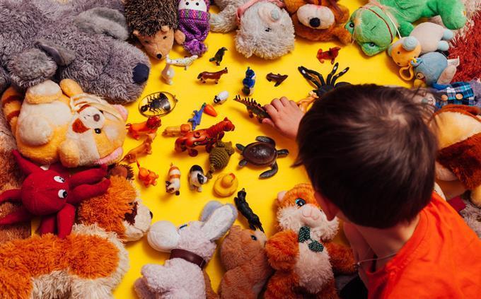 Prueba de regalo familiar: un niño con juegos