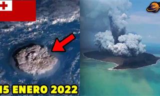 Erupción Del Volcán Tonga En El Pacífico